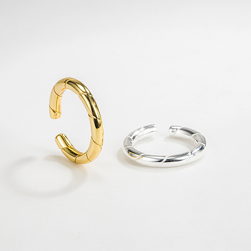 Retro Geometric Sterling Silver Plating Open Ring 1 Piece