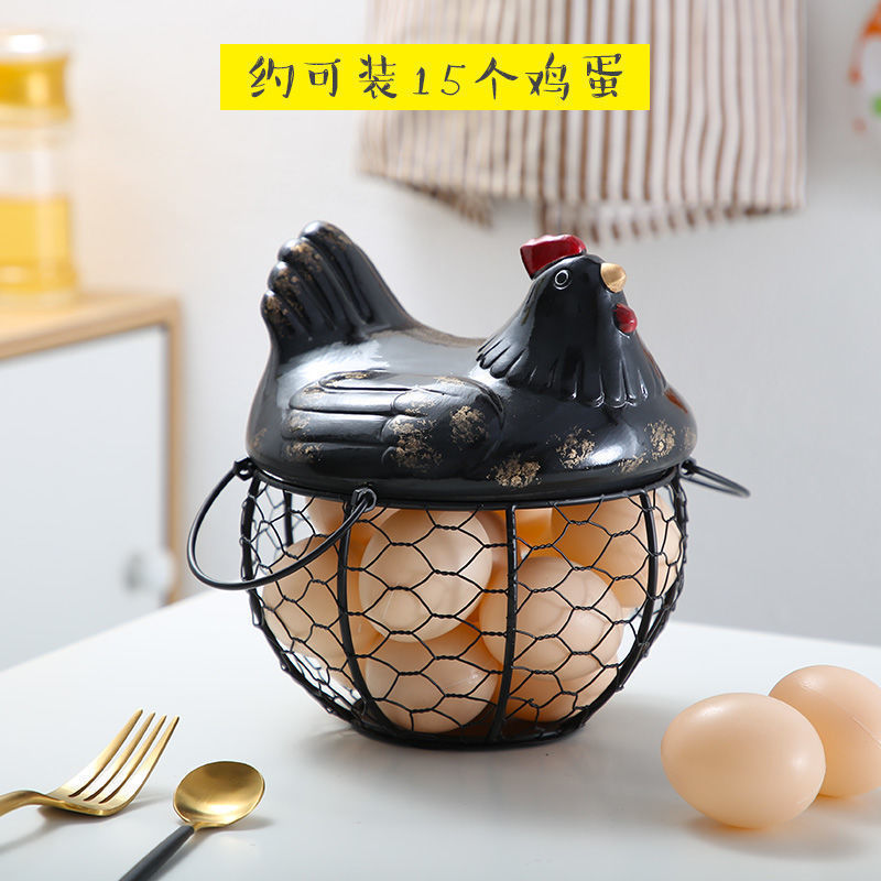 セラミックエッグバスケット、フルーツバスケット、雑貨、ブルーセラミックキッチンラック、クリエイティブストレージ、アイアンバスケット、アイアンストレージバスケット|undefined