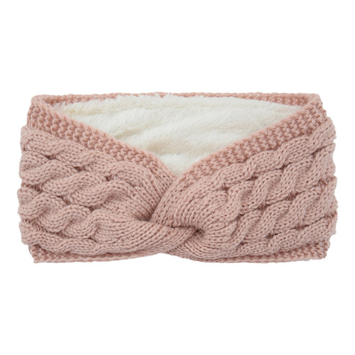 European and American cross-knitted cable hairband, thick yarn knitting sports headband, ear protection, warm, lined for cold prevention, head cover