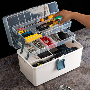 Factory direct toolbox storage box household hardware portable large industrial multi-functional car three-layer folding