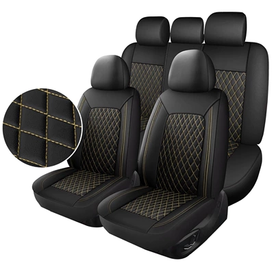 cross-border single-line diamond pattern PU Seat cushion, seat cover
