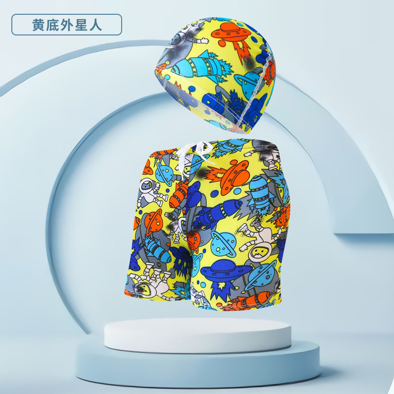 Bañador de natación para niños traje de baño lindo dibujos animados boxeador bañador impreso pantalones de playa para adolescentes y niños al por mayor