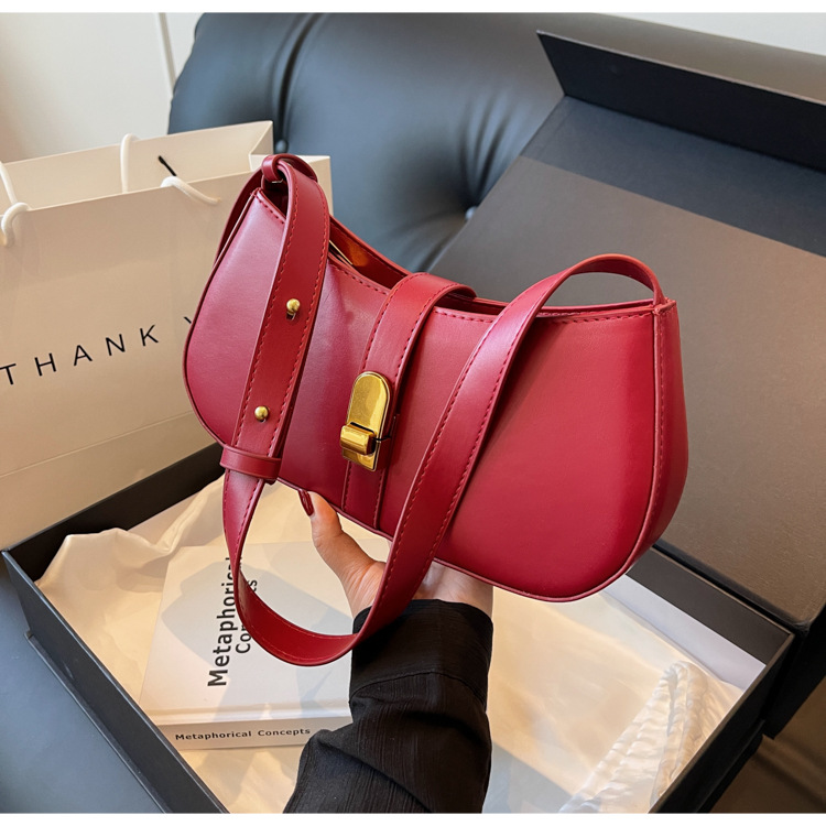 Borsa sotto le ascelle strutturata moda urbana semplice 2023 Borsa a tracolla borsa a tracolla da donna versatile autunno nuovo temperamento_voghion.com