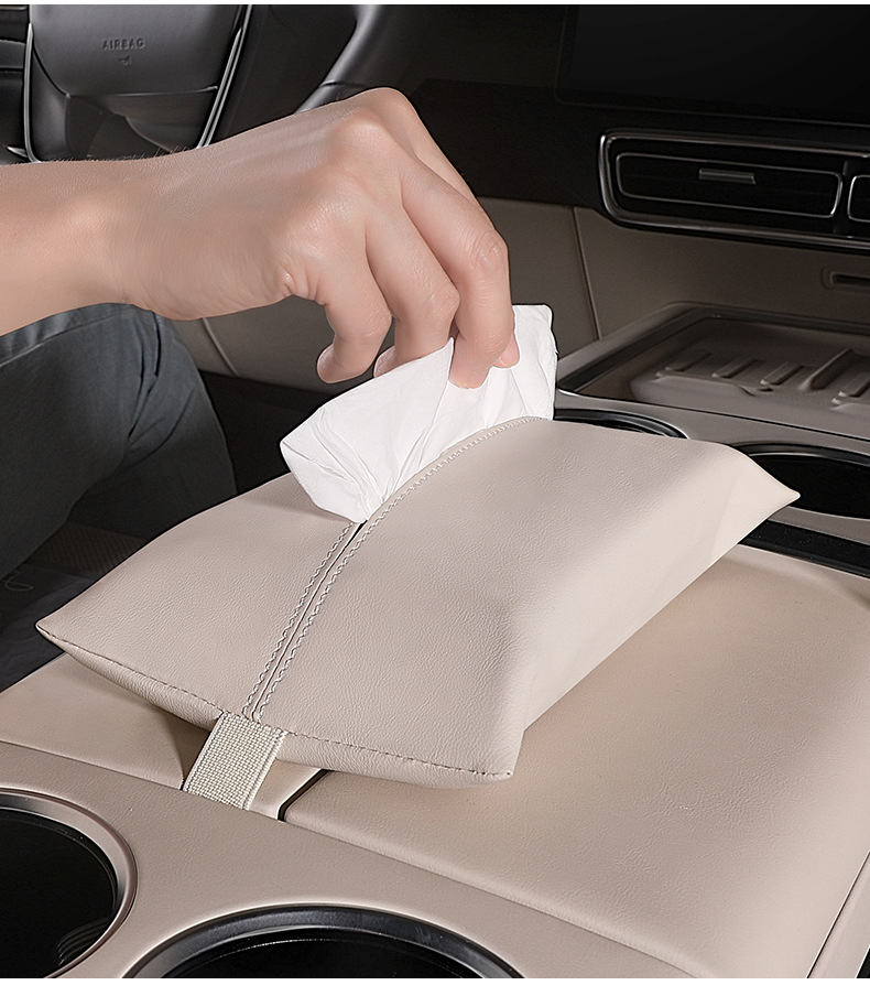 Suitable for Ideal I8 Car Tissue Box Accessories, Decorative Car Tissue Holder, Suede Multifunctional Tissue Box, Hanging Type