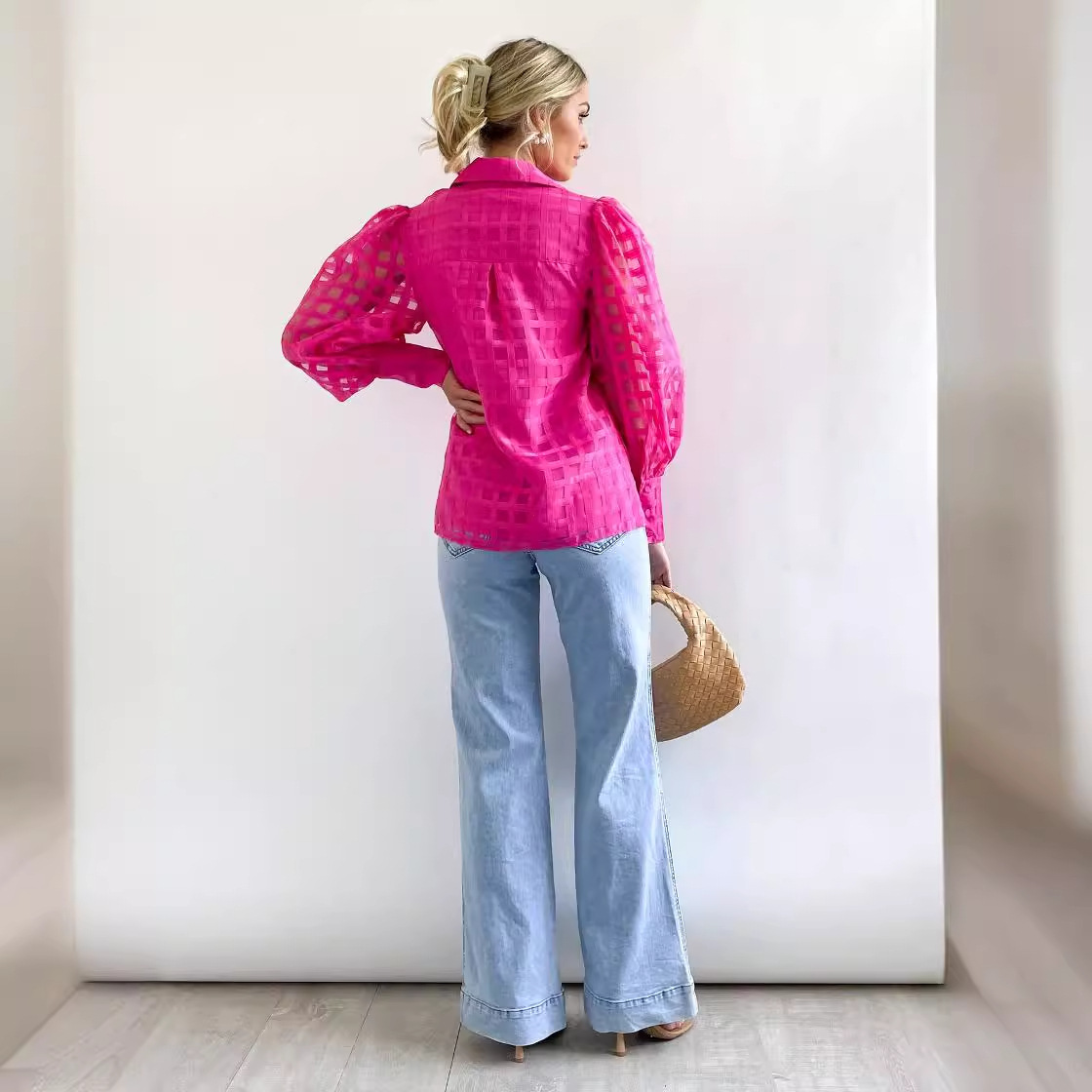 Autumn fashionable solid color small shirt