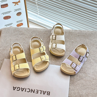 2025 New Summer Children's Sandals Korean Style Children's Soft-Soled Beach Shoes Girls Open-Toe Casual Shoes Dropshipping