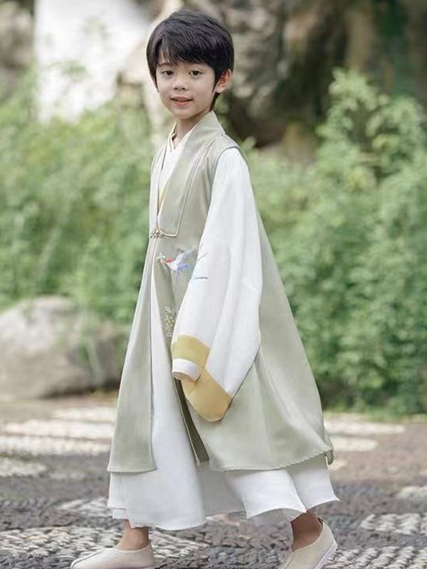 男の子の子供の漢服の春のモデルと春の新商品の逸時代の中国風の唐の服の超仙の刺繍のロングタイプのスーツ|undefined