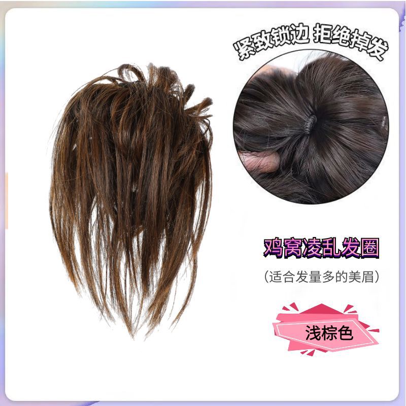 Peluca de cabeza de bola de nido de pollo con clip de niña picante desordenado bolsa de pelo perezoso mullido rizador de pelo grande clip peluca anillo de pelo