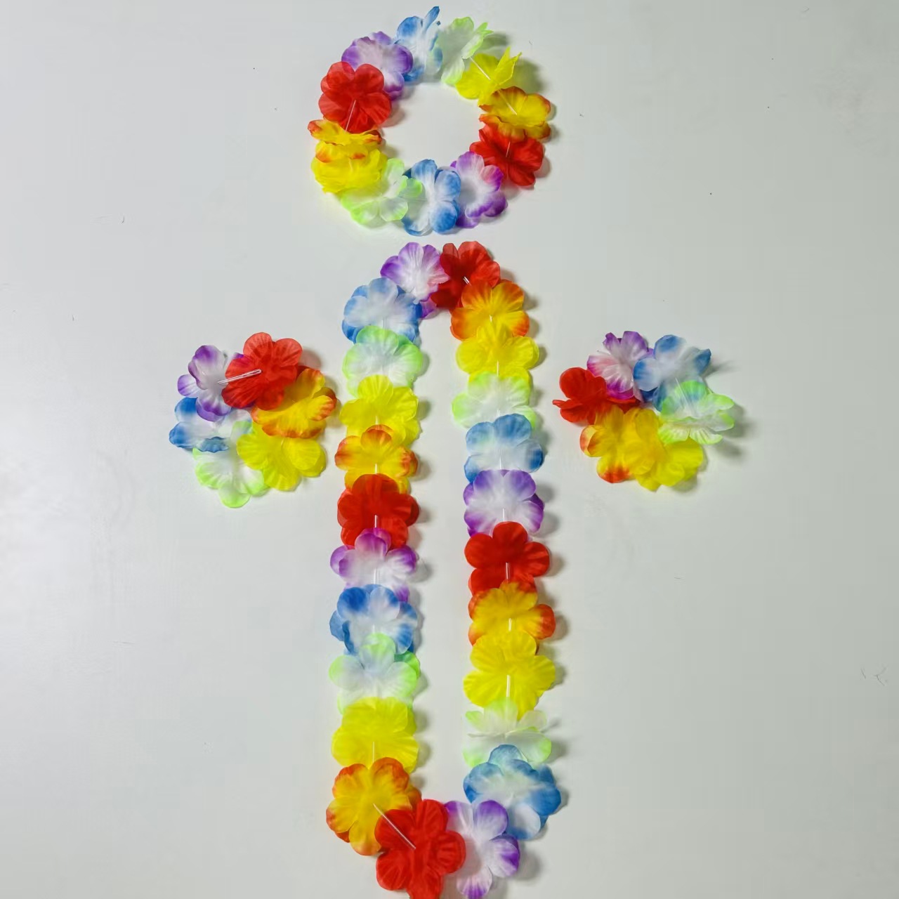 100cm Hawaian coronas 24 pares de eventos festivos multicolores fiesta fiesta creativa decoración de coronas de flores