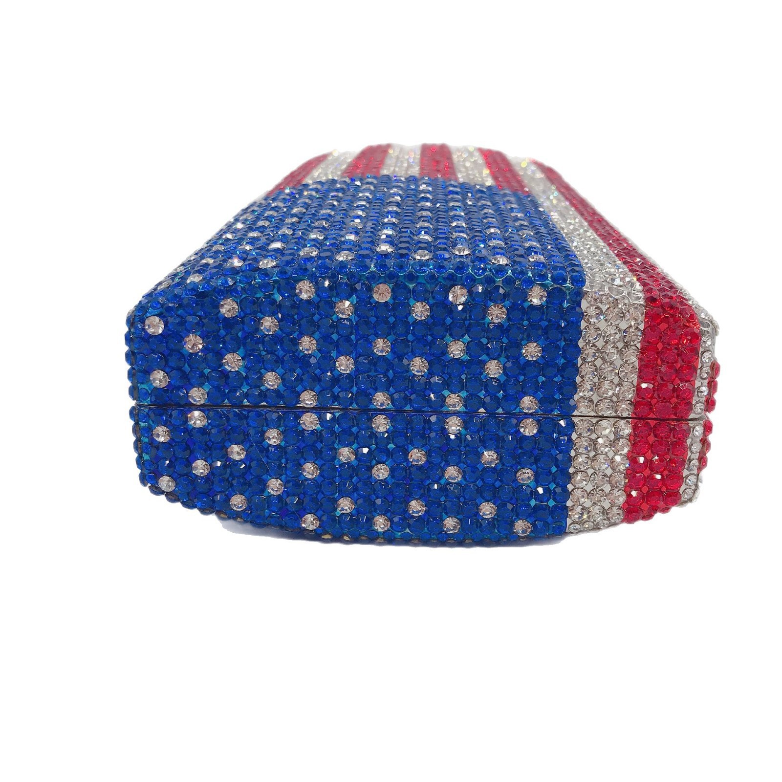 Nuevo paquete de cena estadounidense transfronterizo bolsas tridimensionales bolsas de mano de taladro europeo y americano embrague nueva aleación