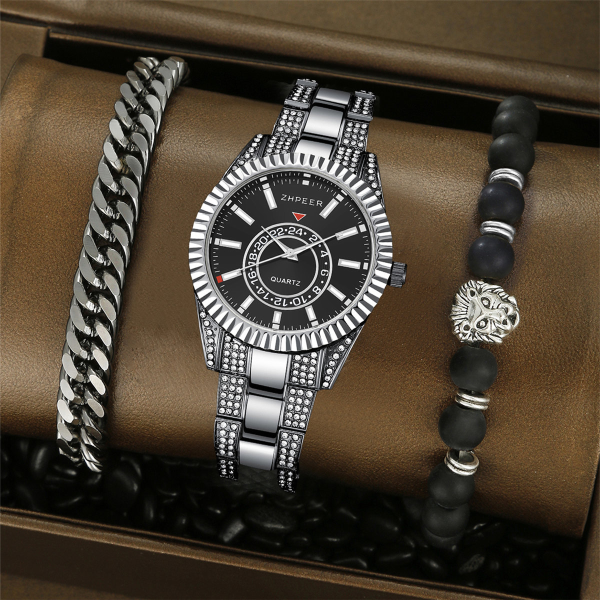 Casual Business Letter Single Folding Buckle Quartz Men's Watches display picture 4