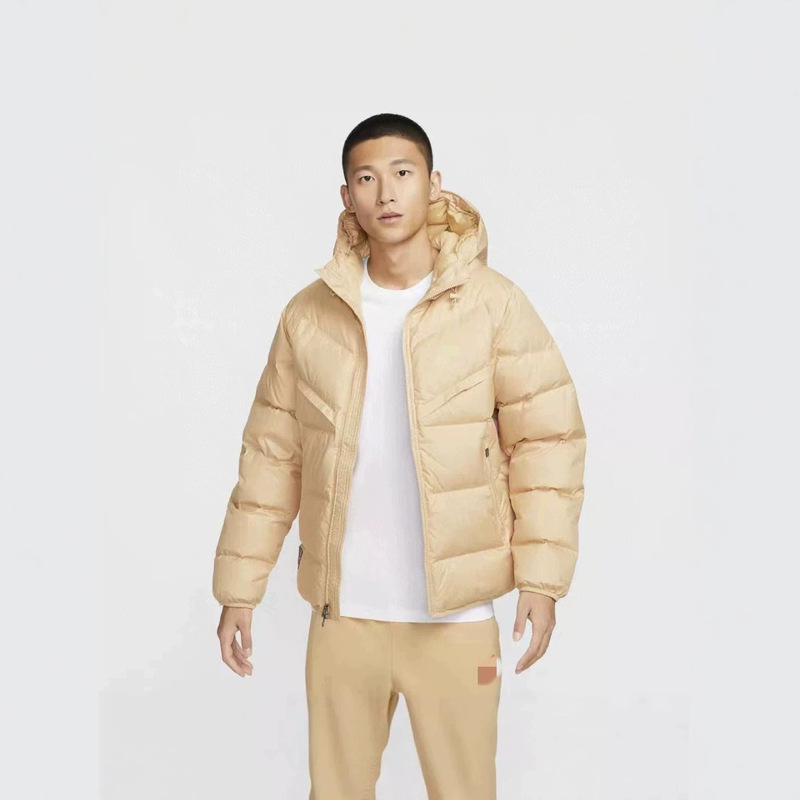 Cross-border men's clothing 2026 winter flat nylon cotton jacket, thickened puffer jacket, embroidered hooded cotton jacket, men's loose cotton jacket