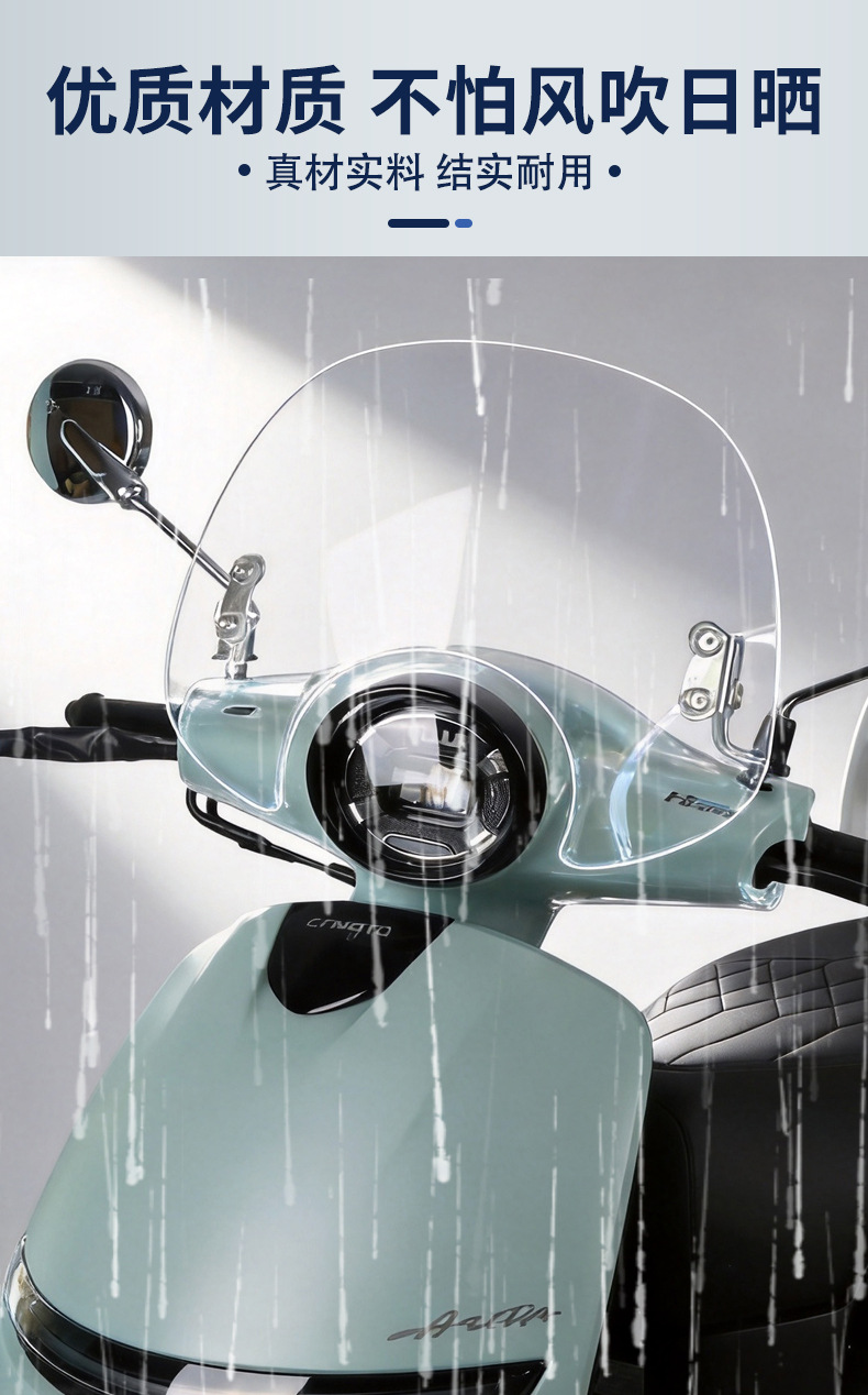 Suitable for CFMOTO 150AURA front windshield, 125AURA modified transparent retro rain shield, windproof accessory