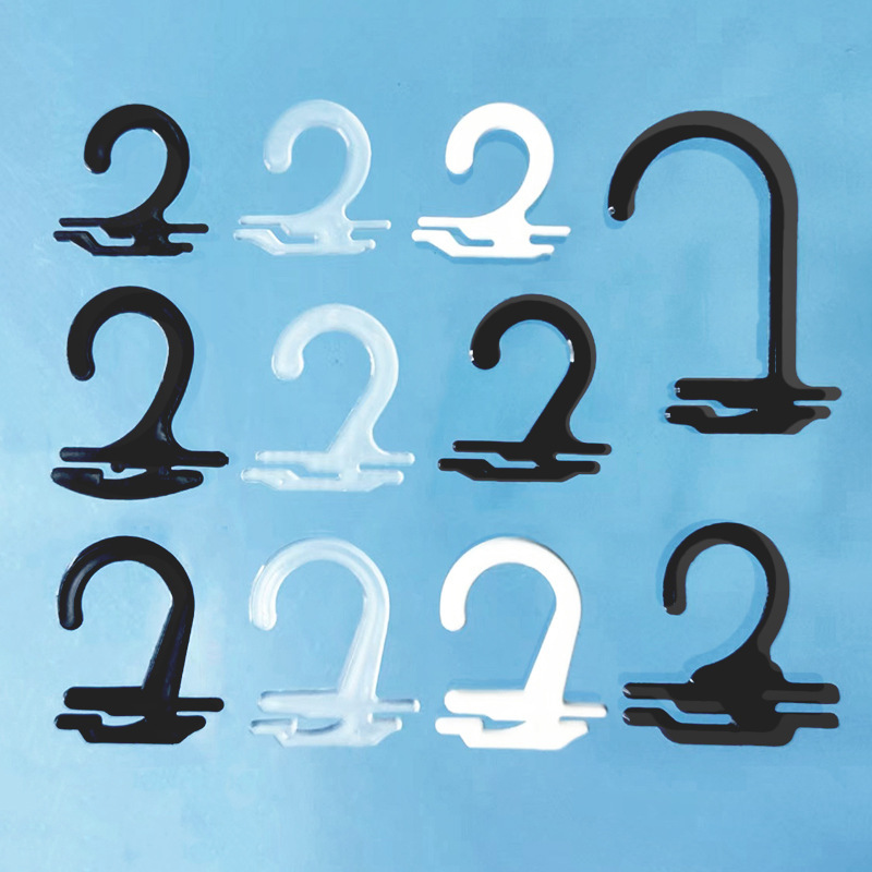 Transparent Sock Hook Plastic Hook Black and White Paper Card Packaging Accessories Boutique Shelf Accessories Small Hook Manufacturer Ready Stock