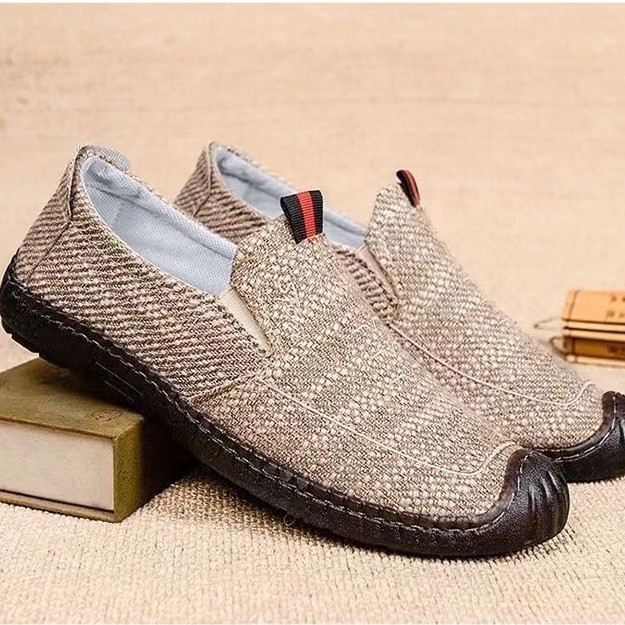 2026 New Breathable Canvas Shoes for Men, Slip-On Casual Shoes with Rubber Sole, Comfortable Men's Shoes, Old Beijing Cloth Shoes