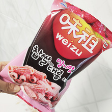 韓國進口零食品批發九日草莓味炒年糕條打糕條膨化食品100g打糕條