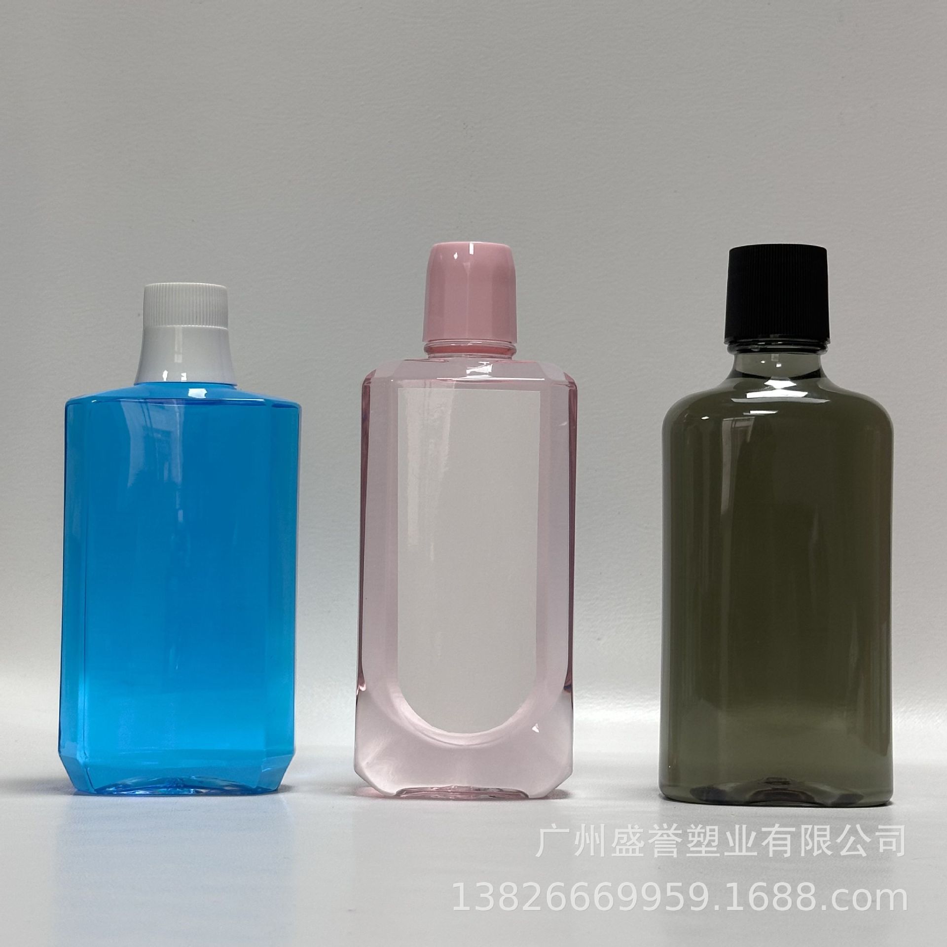 500ml漱口水瓶 口腔清洁剂瓶 PET扁瓶八角瓶留香珠瓶妇科护理液瓶