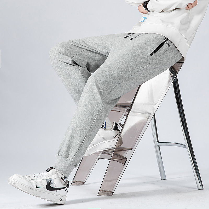 Sports Pants Men's Spring and Autumn Pure Cotton Knitted Long Pants Loose Plus Size Large Size Trendy Brand Pants Casual Pants