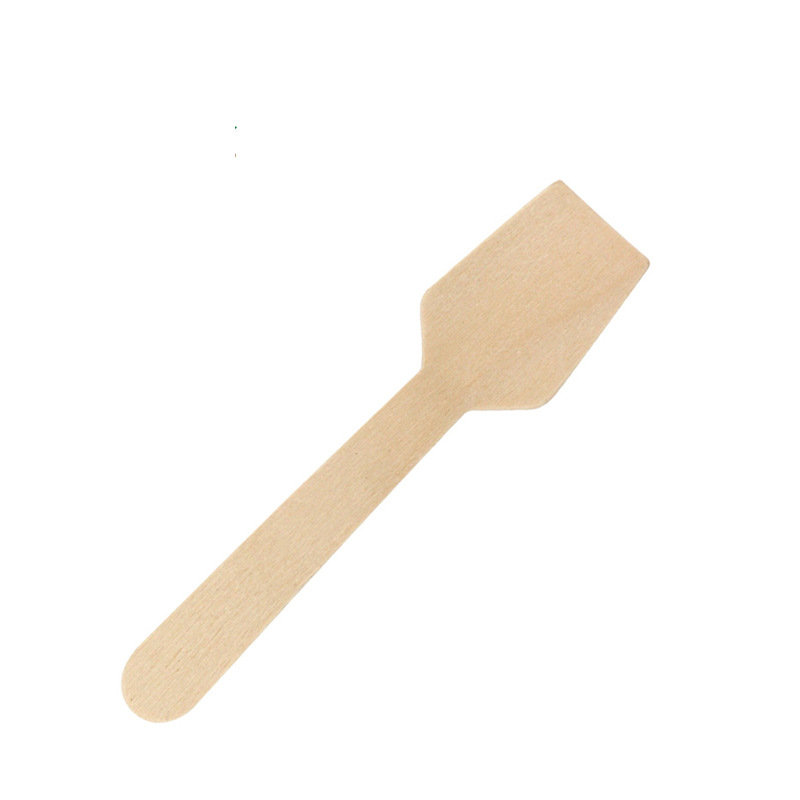 Cuchara de helado desechable de 95mm Cuchara de abedul degradable ecológica Cuchara de madera desechable Cuchara de palito de helado