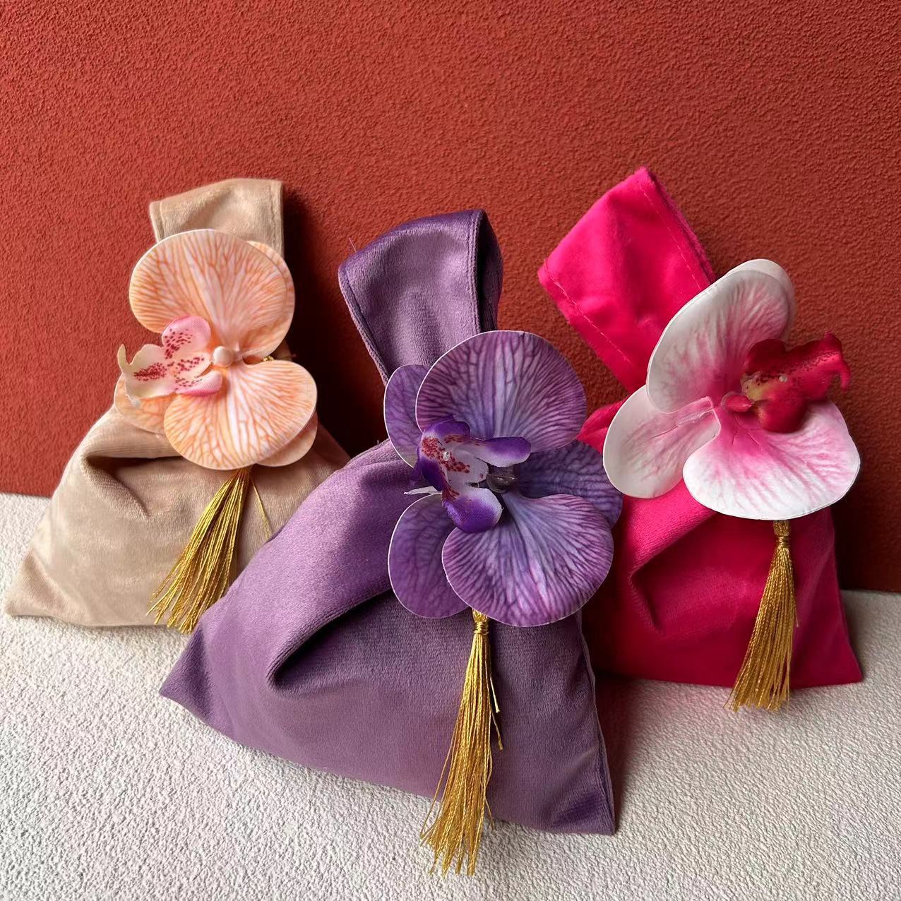 婚禮喜糖袋絲絨布袋喜糖盒伴手禮喜糖袋子回禮小紅書同款喜糖袋新