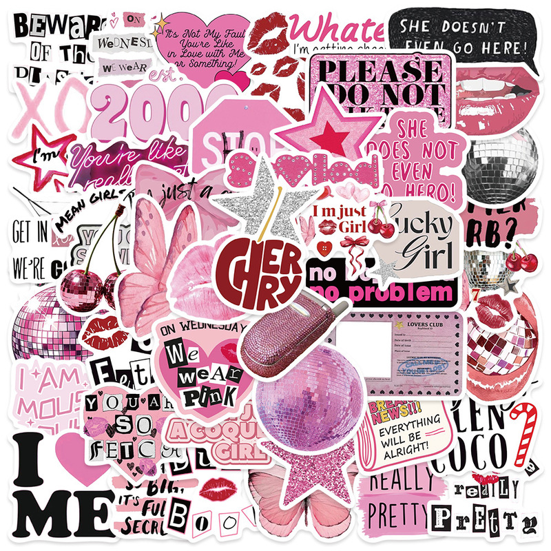 50 cross-border new girl series graffiti stickers luggage notebook guitar mobile phone diy decoration stickers