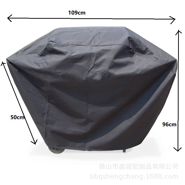 Funda para parrilla de barbacoa para exteriores, funda para parrilla con marco, tela Oxford negra, impermeable, a prueba de lluvia, parasol