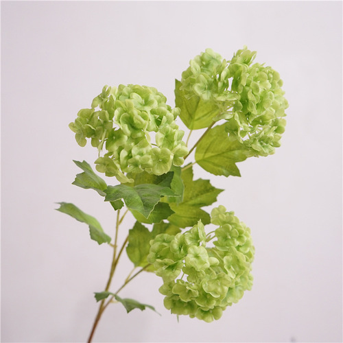 High-quality artificial flower feel moisturizing hydrangea single artificial flower snowball living room table decoration floral wood hydrangea
