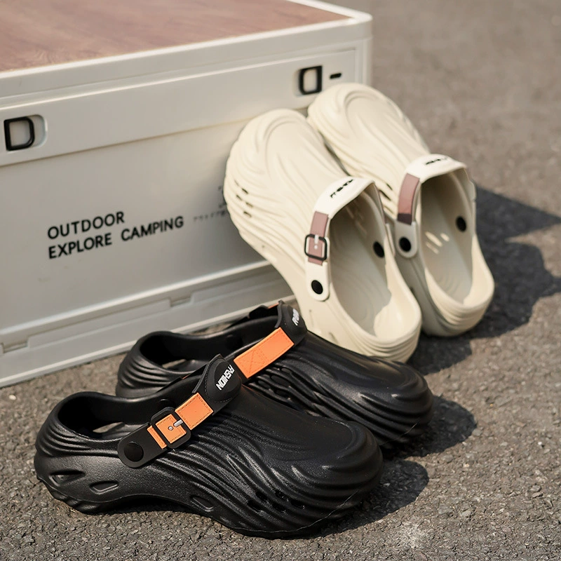 Мужская летняя верхняя одежда Croc Shoes, нескользящие спортивные тапочки с носком, которые напоминают шагать по дерьму, для вождения, повседневные пляжные сандалии двойного назначения.