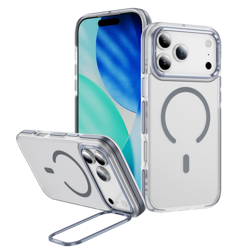 跨境爆款适用于iPhone 17pro磁吸支架手机壳支持无线充电16promax|undefined