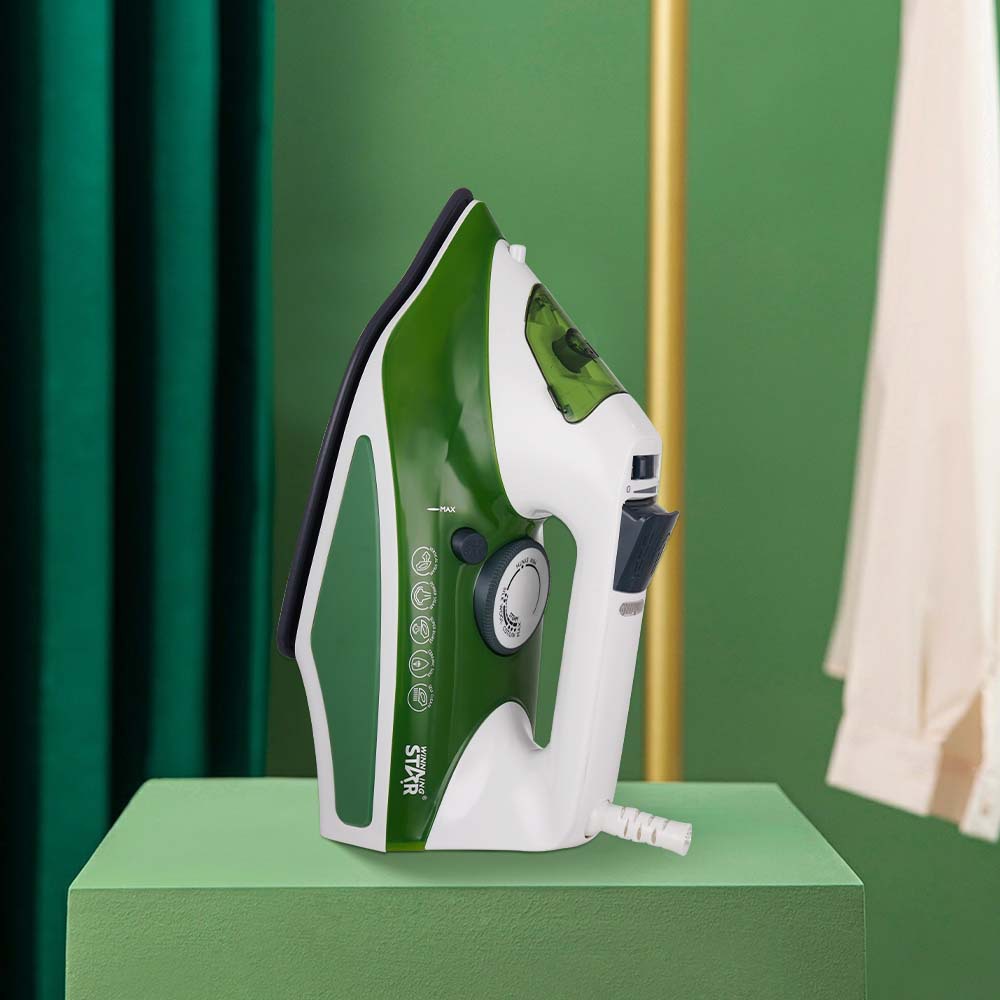 WINNINGSTAR Plancha a vapor en seco transfronterizo Pulverización/explosión de vapor vertical autolimpiante placa inferior de cerámica plancha eléctrica