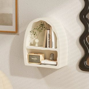 Nordic Simple White Arched Wall Cabinet Living Room Small Desktop Storage Cabinet Wall Shelf Hanging Cabinet Small Niche