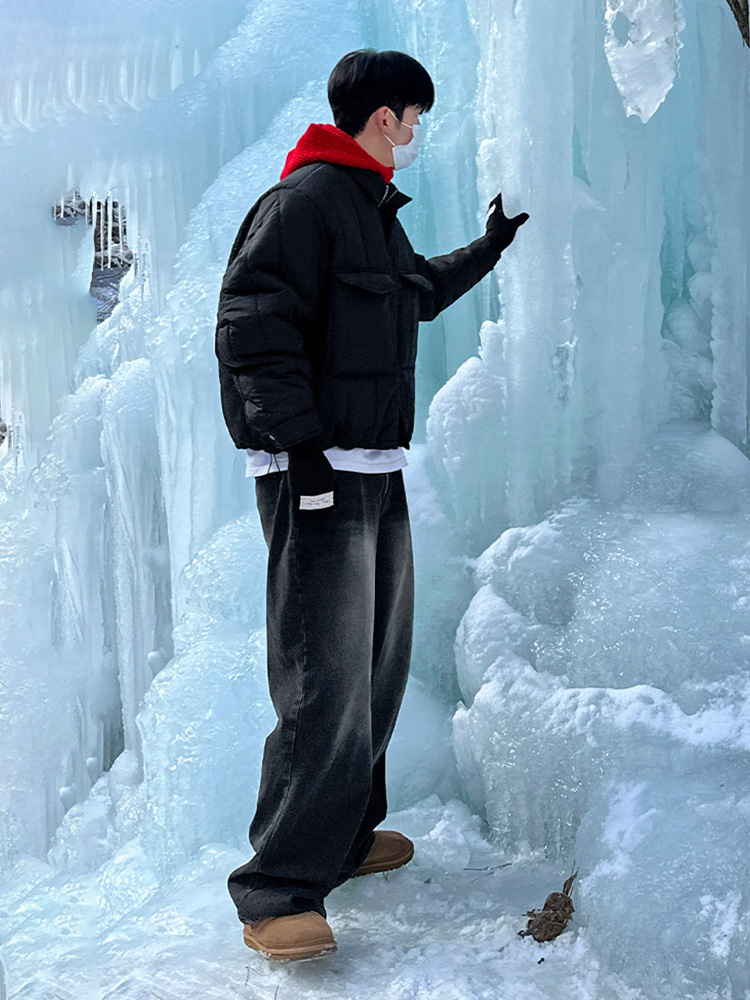 MYQ solapa Abrigo acolchado de algodón para hombres Otoño e Invierno engrosado Abrigo acolchado de algodón estilo coreano nicho de moda ropa de trabajo chaqueta acolchada de algodón