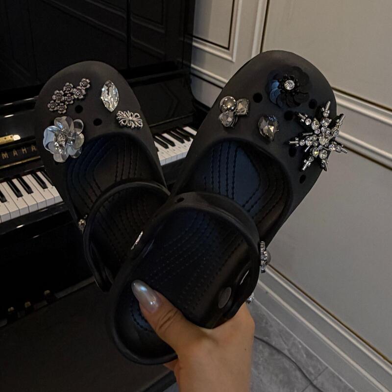 Croc Shoe Accessories, Cute Diamond Creative Detachable DIY Decorations, Shoe Buckles, Snap-On 3D Shoe Flower Accessories
