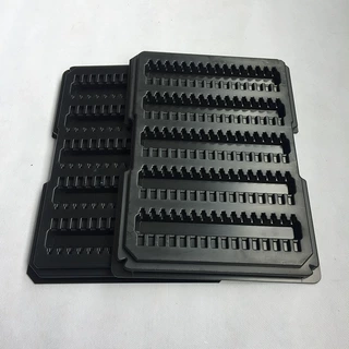 定制PS吸塑包装抗静电托盘 导电塑料PCBA防静电 堆叠式托盘周转盘