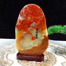 阿富汗玉奇石摆件天然原石家居饰品工艺品观赏博古架装饰银色