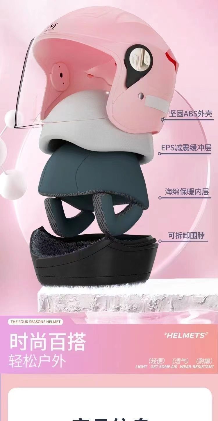 New National Standard A Helmet Anti-fog Warm Double Lens Half Helmet