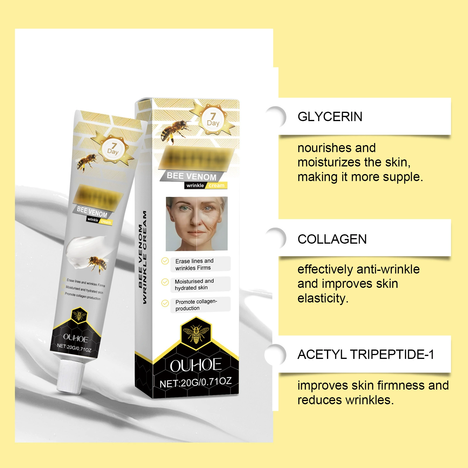 OUHOE Medical moisturizing delicate nutritious cream, bee venom