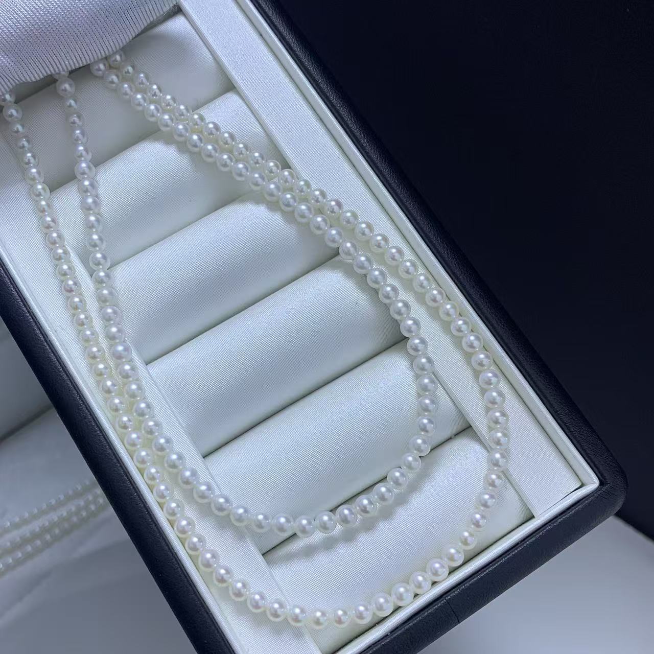 Zhuji Natural Freshwater Pearl Necklace 3-4mm Baby Beads Millet Chain Nearly Perfect Round Extremely Bright and Flawless S925 Silver