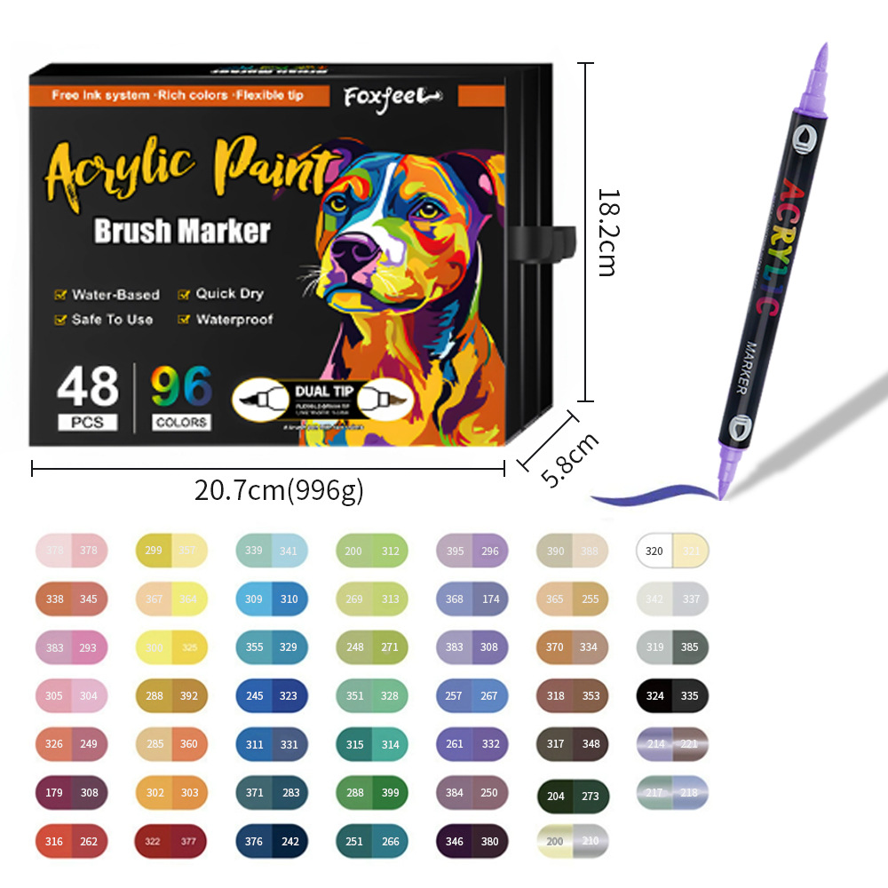 Transfronterizo Amazon venta caliente doble cabeza de doble color multicapa caja de dibujo acrílico marcador bolígrafo especial para estudiantes de pintura