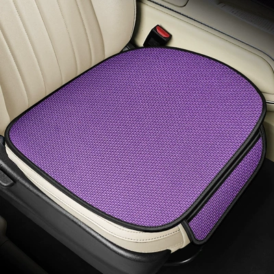 Seat cushion, seat cover seasons universal ice silk breathable - ice-silk-elegant-purple-with-hook-square-pad