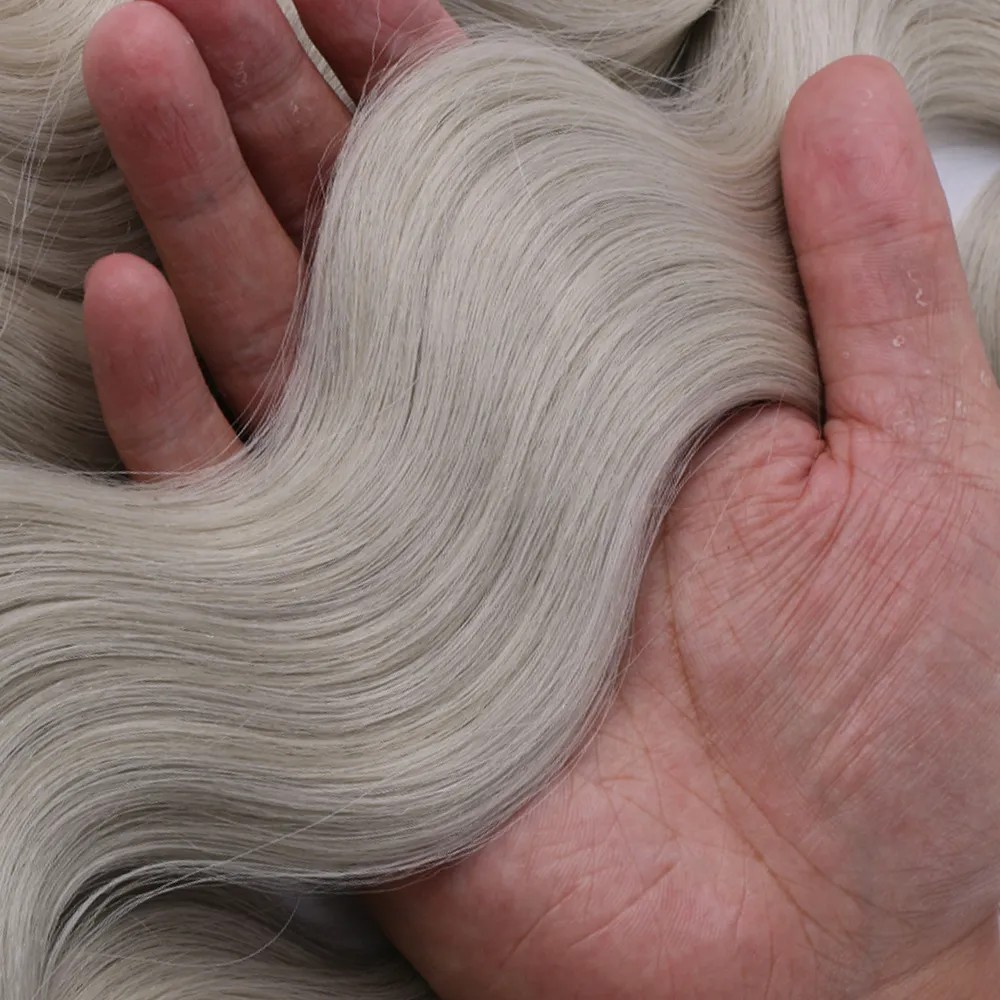 Syntetisk hestehale hårextensions bodywave silkeagtig_voghion.com