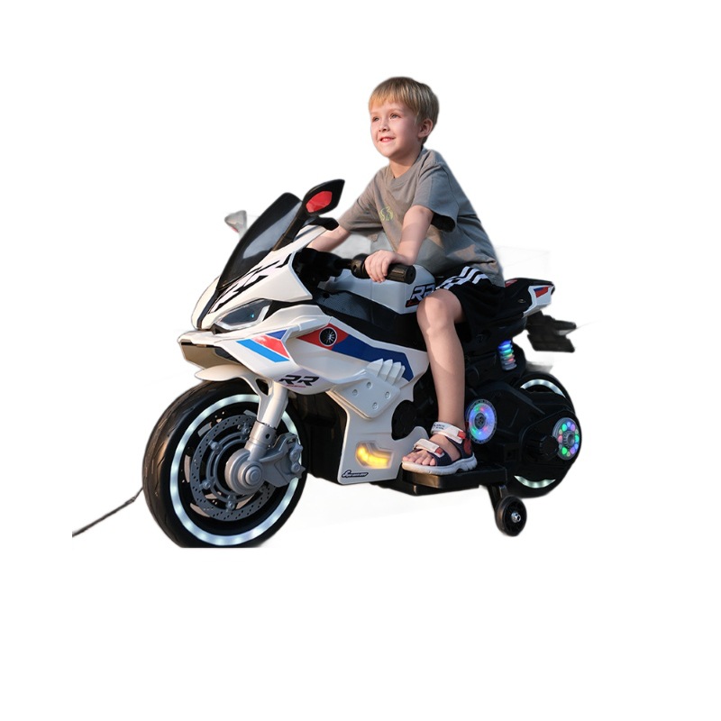 Motocicleta Eléctrica Infantil para 2 a 8 Años Doble Recargable con Control Remoto