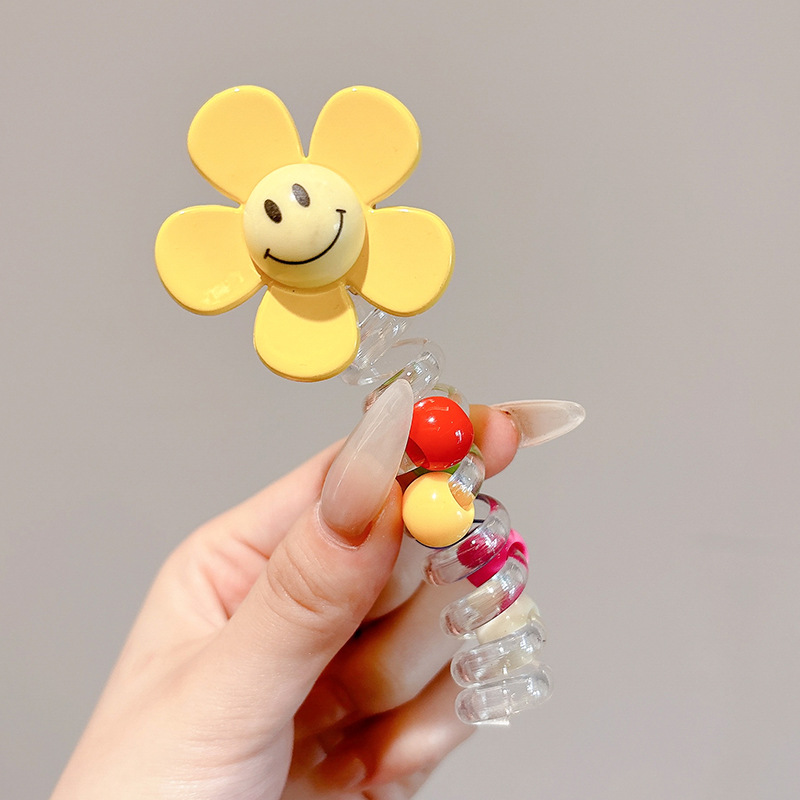 Primavera línea telefónica anillo de cabello cuerda cabeza nuevo artefacto de cabello trenzado colorido lindas estrellas burbujas trenzas adornamientos para el cabello de niños