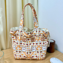 卡通兔子小熊便当包上班族带饭手提袋子新款饭盒袋子学生小拎包