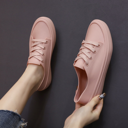 New Style Student Strap Rain Boots for Girls, Fashion Korean Version, Cute Flat-Sole, Lightweight Water Shoes, Low-Top Short Rain Boots