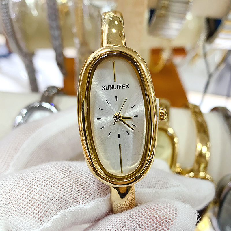 Sunlifex Oval Fashion Tiktok Vintage Elegant Simple Bracelet Style Women's Watch Cross-Border Supply Women's Watch