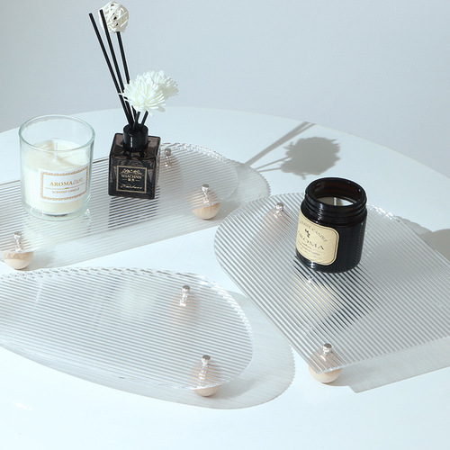 Detachable wood acrylic tray, photo ornaments, jewelry aromatherapy storage tray, model room entrance decoration fruit plate