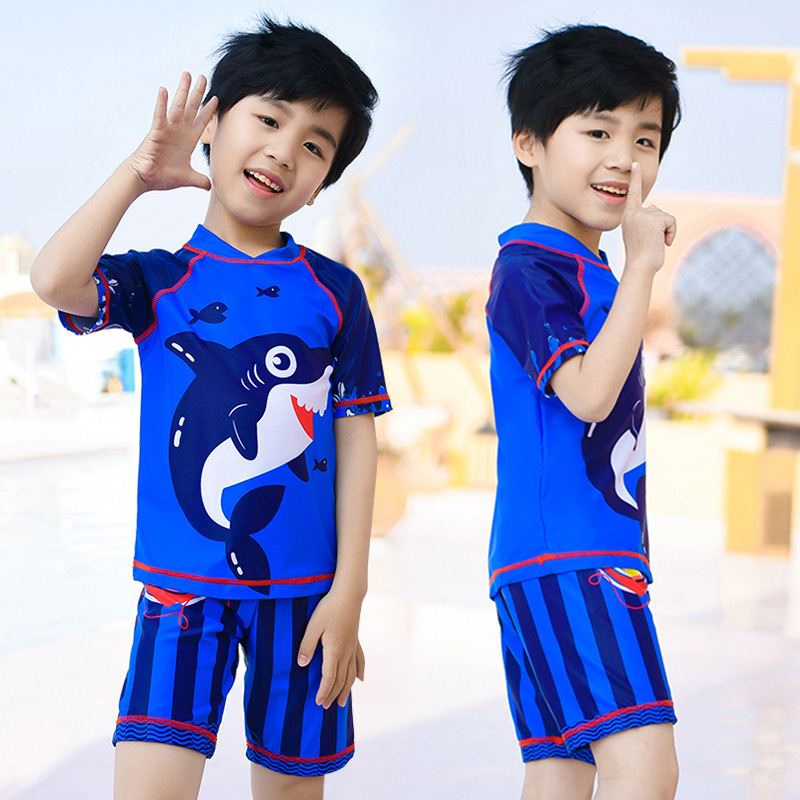 Traje de baño para niños divididos medianos y grandes Niños Bebé Playa traje de baño de protección solar de dibujos animados de secado rápido traje de baño de aguas termales al por mayor