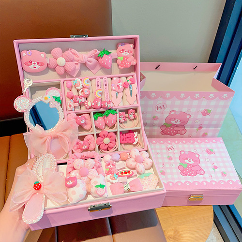 Children's Hair Accessory Gift Box Set Small Elastic Crowns Hair Clips Little Princess Hair Ties Girls Jewelry June 1st Gift