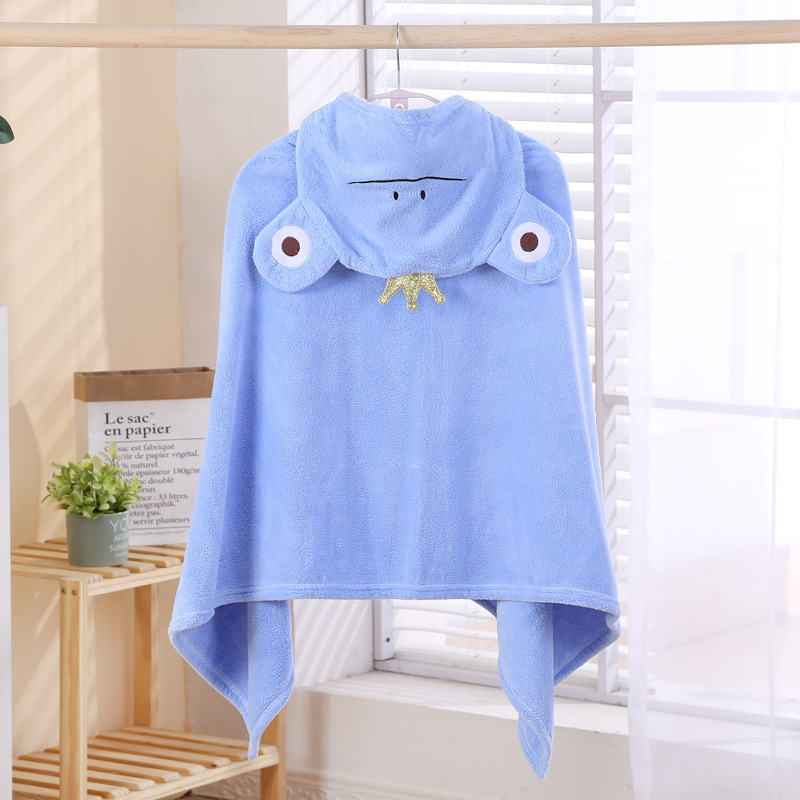 Toalla de baño de terciopelo coral con capucha, poncho absorbente, albornoz con capucha bordado para bebé, manta infantil de dibujos animados. image 19